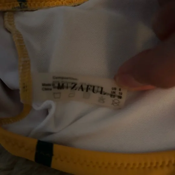 Zaful Yellow Cactus Print Bikini Top - Picture 4 of 4